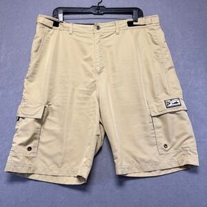 Pelagic Socorro Walk Shorts Men 36 Khaki Tan Cargo Fishing MSH2050 Offshore Gear